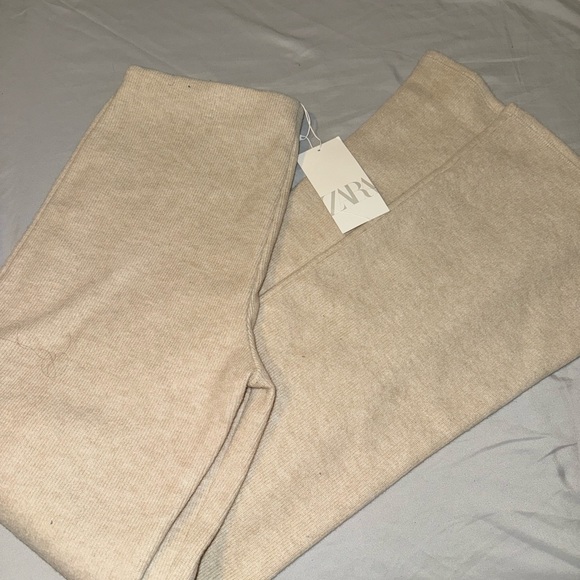 NWT Zara FLARED RIB PANTS - L - Picture 3 of 4
